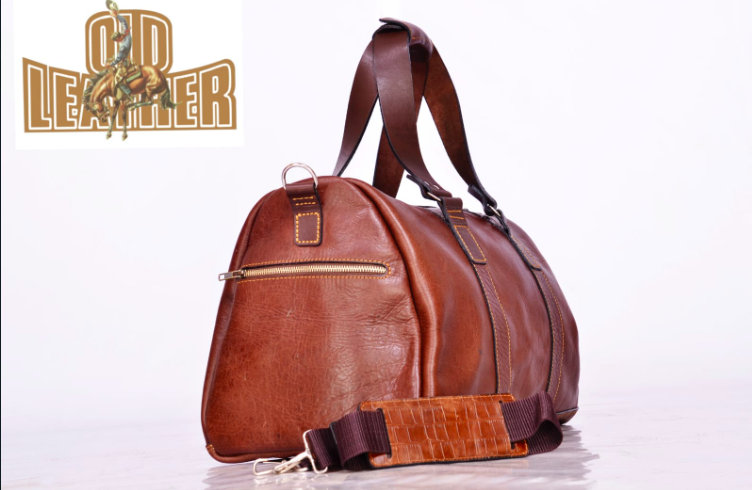 Old Leather Oversized Travel Bag - Image 2