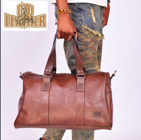 Old Leather Oversized Travel Bag - Image 3